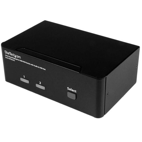 2ポート DisplayPort デュアルモニター対応 KVM スイッチ 4K