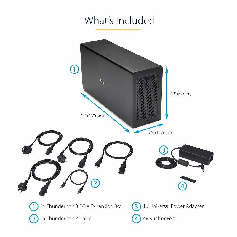 Thunderbolt 3接続PCIe外付けケース DisplayPort用モニターポート