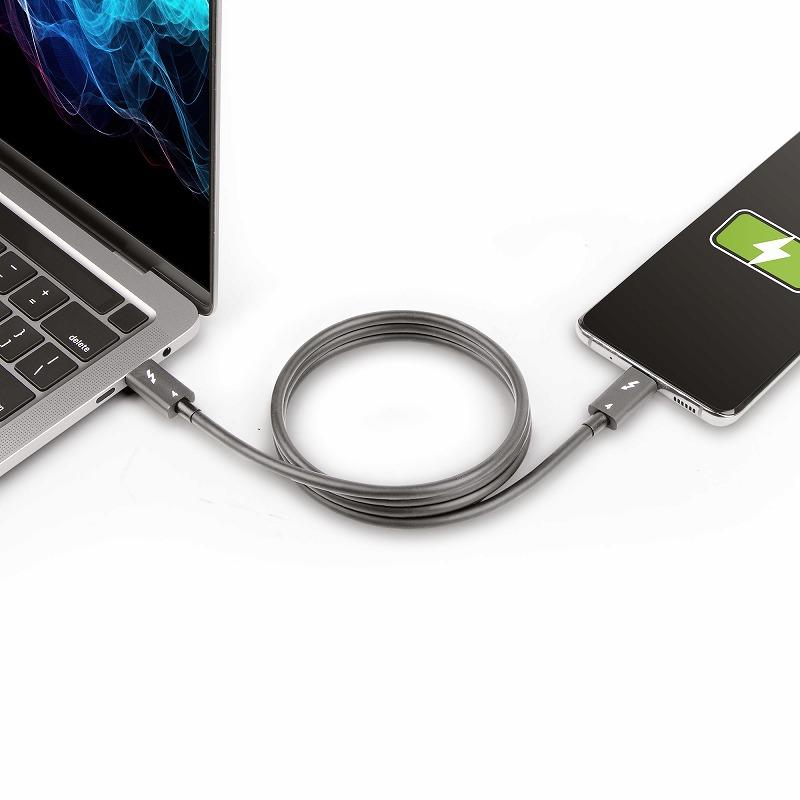 Thunderbolt 4ケーブル 1m 4K8K 60hz 40Gbps 100W PD Intel USB4 3 USB