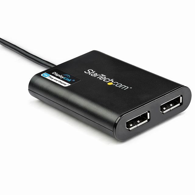 USB 3.0 - デュアルDisplayPortアダプタ 4K 60Hz USB 3.0 (5Gbps) USBデュアルモニタ対応アダプタ  スターテックの画像