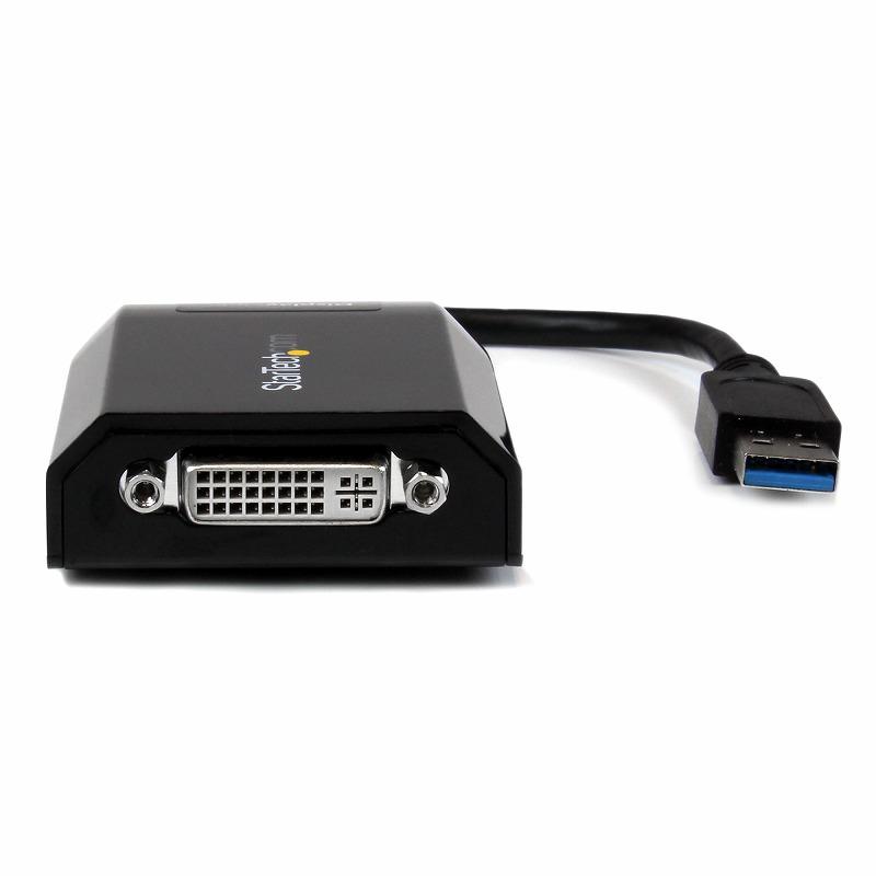USB 3.0-DVI  VGA変換アダプタ 外付けディスプレイ増設アダプタ USB3.0 A(オス)-DVI-I 29ピン(メス) 2048x1152 スターテック StarTech.com 2年保証の画像