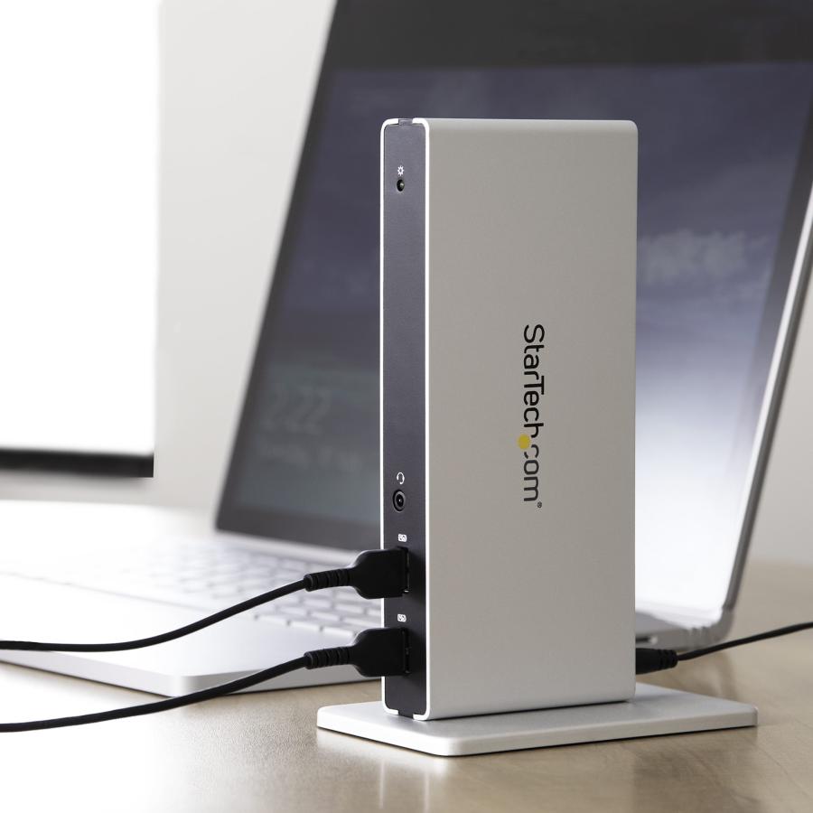 USB3.0接続ドッキングステーション デュアルDVIモニタ対応 縦置