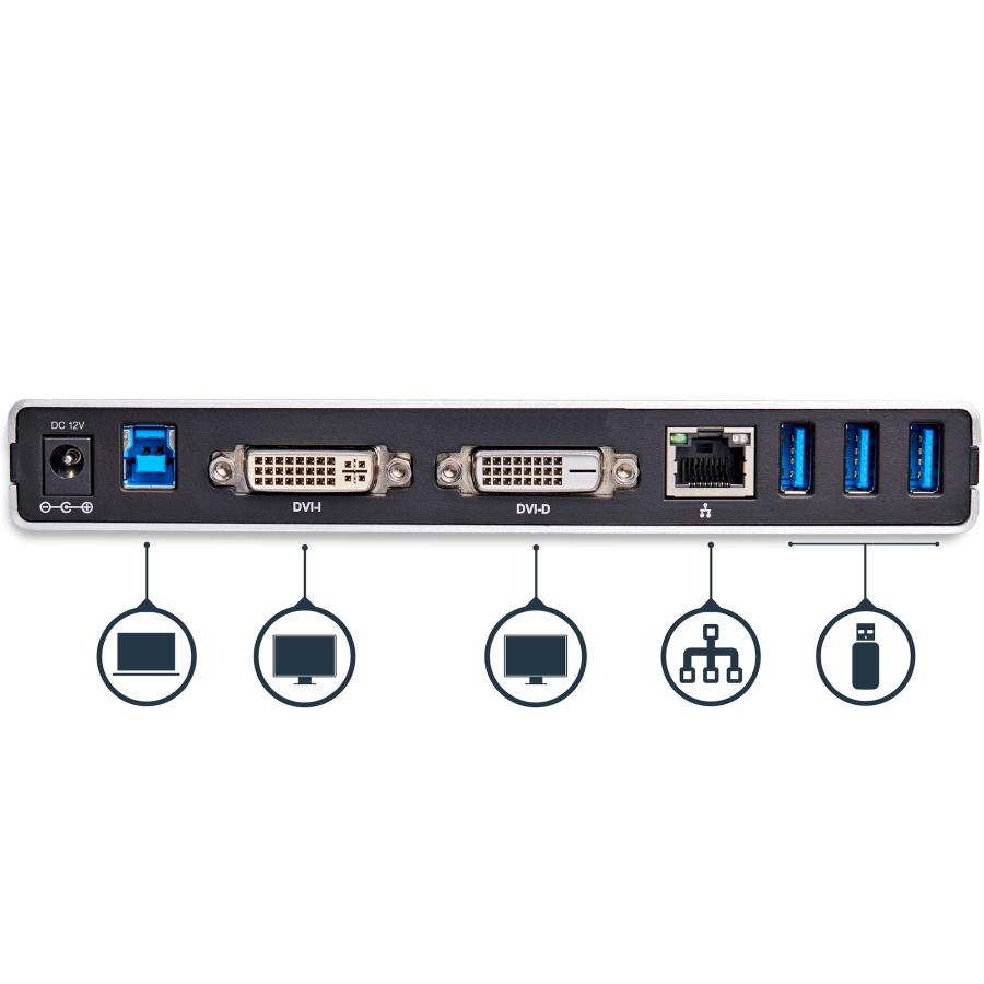 USB3.0接続ドッキングステーション デュアルDVIモニタ対応 縦置