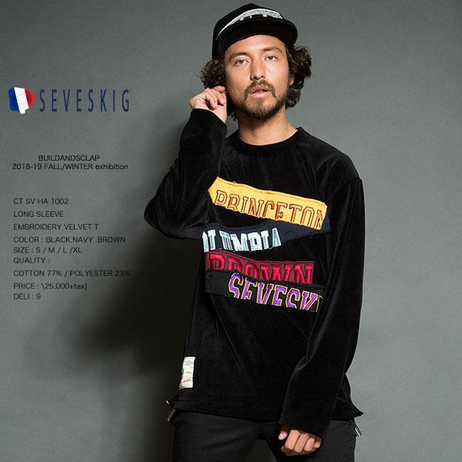 SEVESKIG 80%OFF セヴシグ LONG SLEEB EMBROIDERY VELVET T 長袖 