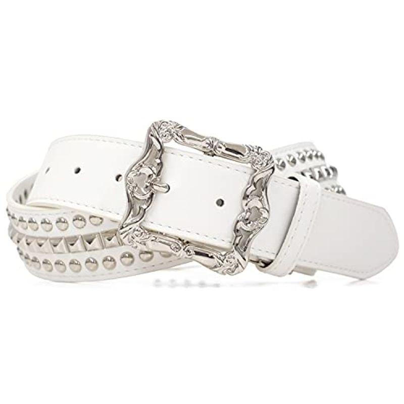 正規代理店 メンズウエア Beel ベール ベルト メンズ スタッズベルト カジュアル ピラミッドスタッズ 白 Www Threeriversofs Com