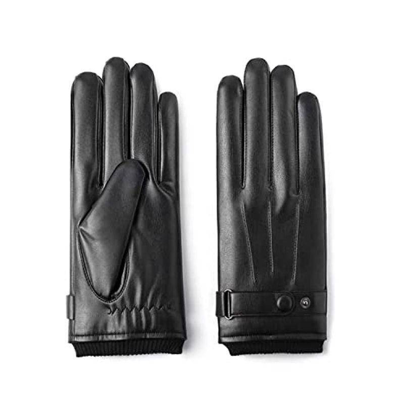 Winglos 手袋 メンズ Puレザー 全指 スマホ対応 防寒 グローブ 自転車 バイク 裏起毛 手袋 メンズ 柔らかく 暖かい 手袋 防 最先端