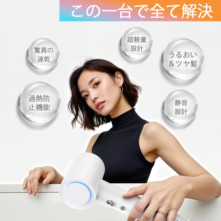 温感センサー ヘアドライヤー ホワイト 速乾ヘアドライヤー｜Sarlisiの口コミ - スマートセンサー搭載の速乾力