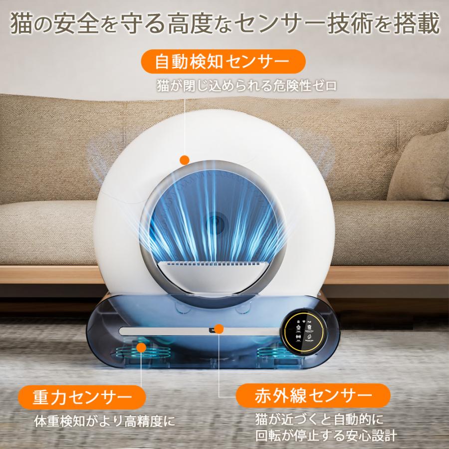保証付 体重測定可能自動ネコトイレ 猫砂飛び散らない 猫トイレ 自動