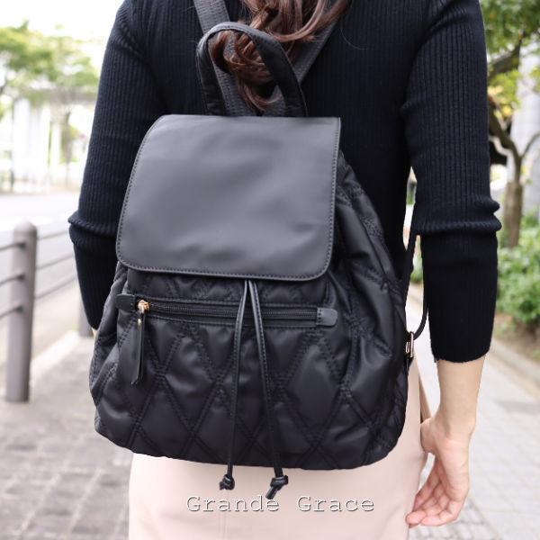 リュック レディース ナイロン キルティング 大人 かわいい 巾着ドローストリング Otona 軽量 ナイロンリュック オシャレ 店舗