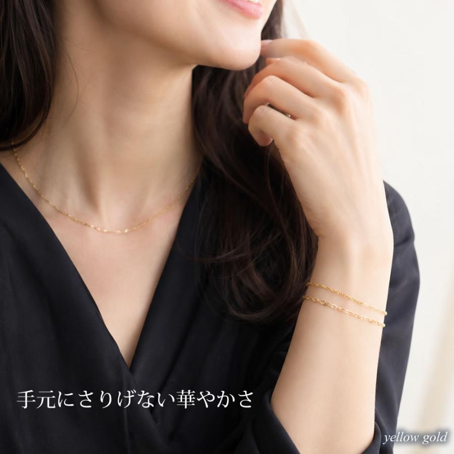 2連 チェーン ブレスレット レディース シンプル 華奢 ゴールド