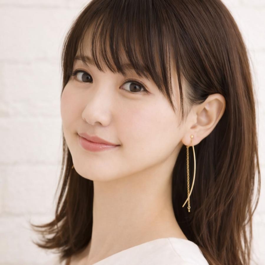 anyangle ラインイヤリング レディース ピアス見え 揺れる ロング