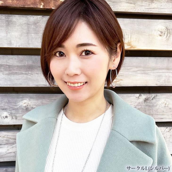 フープ イヤリング Lサイズ ピアス風 30代 40代 人気 金属アレルギー ブランド ゴールド シルバー Ep014 アクセサリーsalt Yahoo店 通販 Yahoo ショッピング