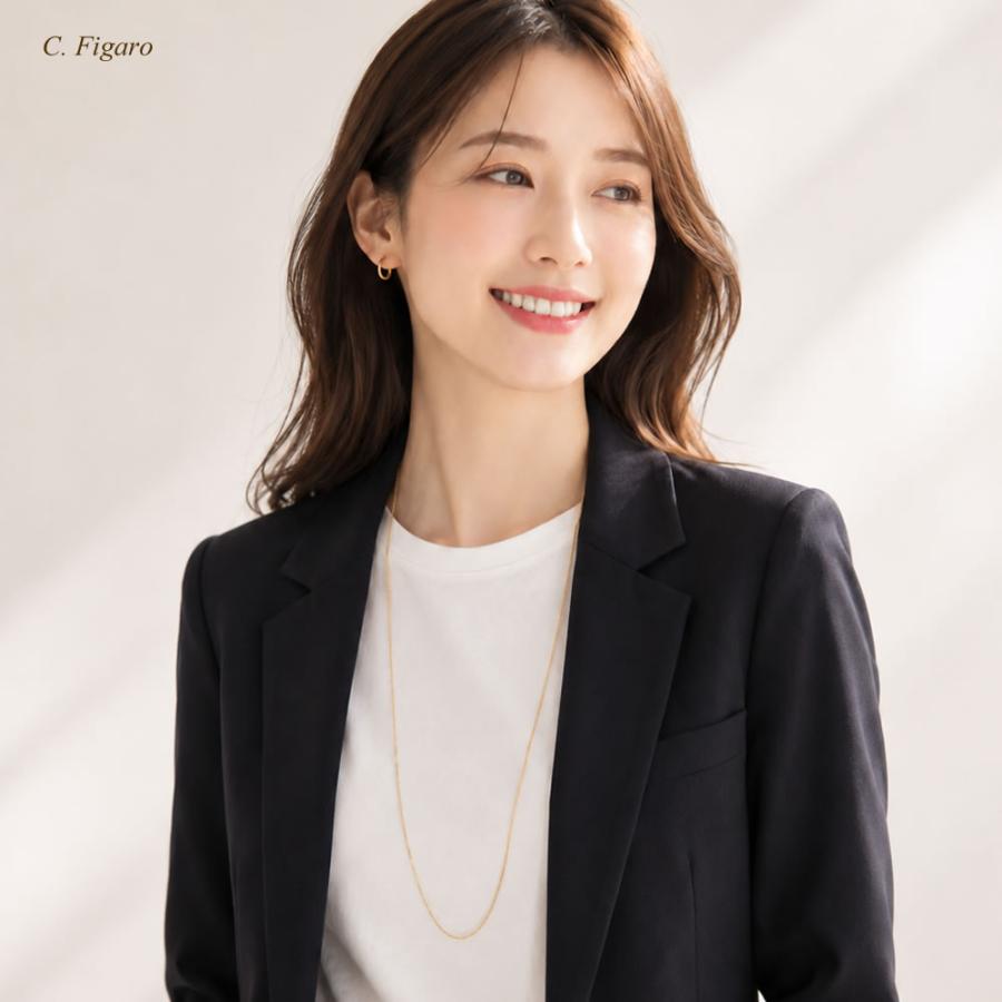 ロング ネックレス レディース シンプル 1連 K14GF チェーンのみ 80cm