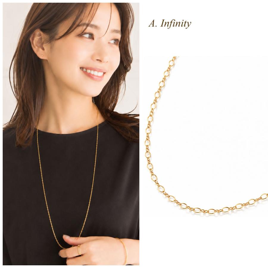 ロング ネックレス レディース シンプル 1連 K14GF チェーンのみ 80cm