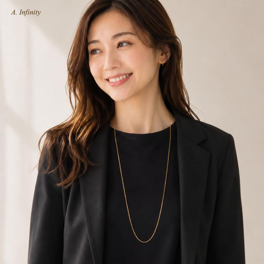 ロング ネックレス レディース シンプル 1連 K14GF チェーンのみ 80cm