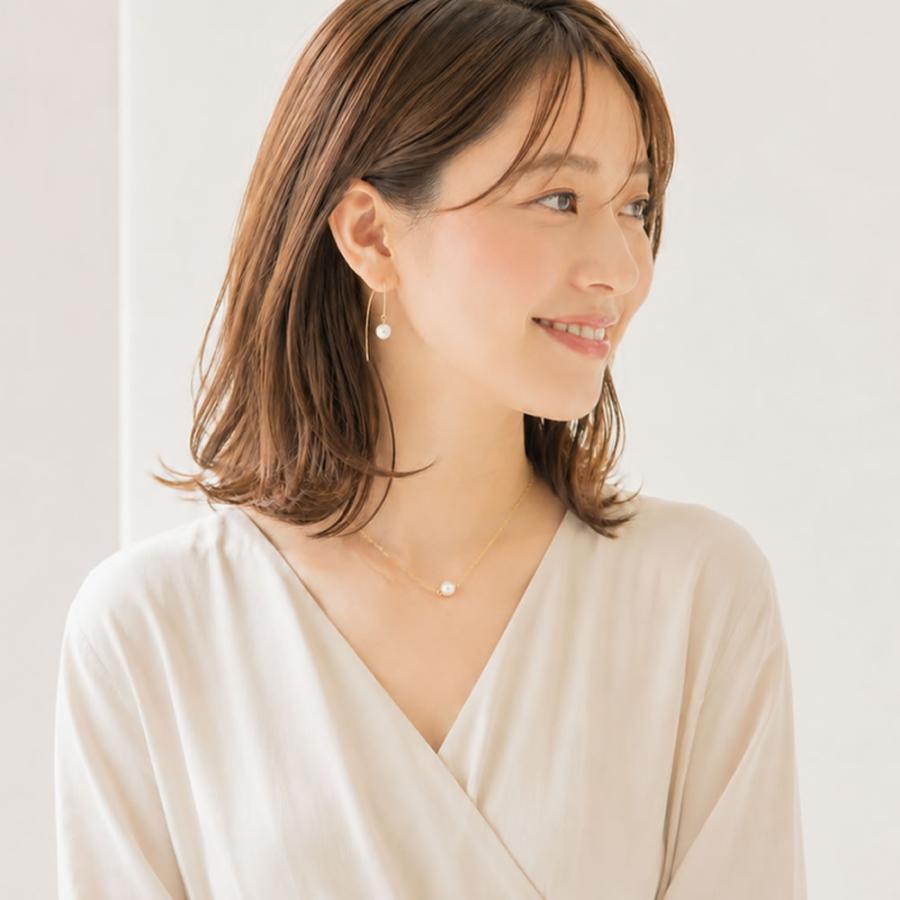 パールネックレス レディース 1粒 淡水真珠 K14GF ゴールドフィルド