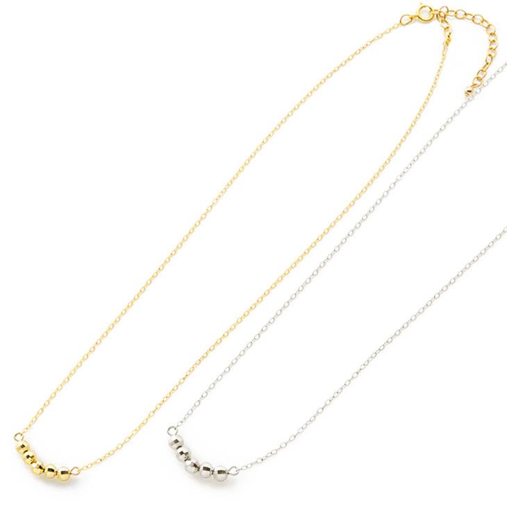 ミラーボール ネックレス レディース ゴールド シルバー K14GF SV925