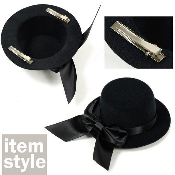ミニハット ハット ミニ帽子 リボン ハロウィン 仮装 ブラック ヘッド