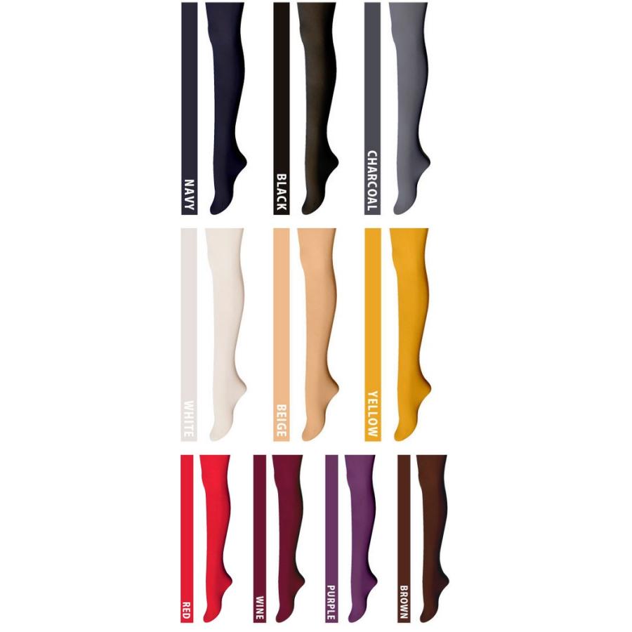 カラータイツ カラー タイツ 80デニール 大きめ L-LL サイズ ブラック