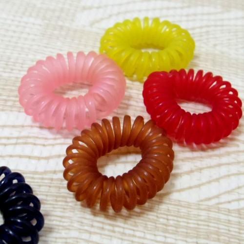 ヘアゴム ヘアアクセサリー カラー スプリングヘアゴム ぐるぐる