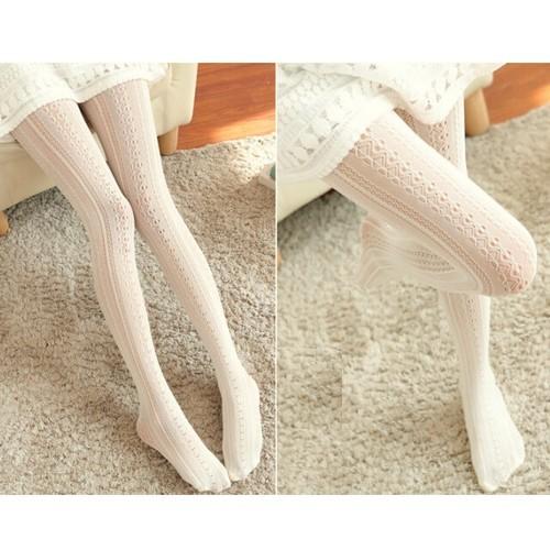 ラッセル レース柄 タイツ レース ホワイト ブラック : Lune(ルネ