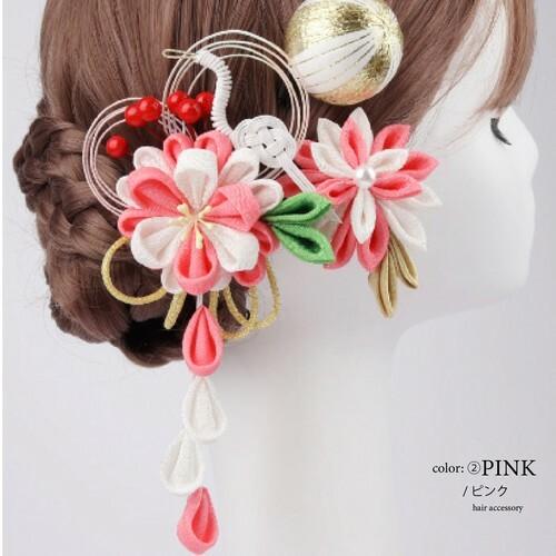 七五三 髪飾り 3点 セット 和装 着物 お花 成人式 つまみ 花 子供 大人