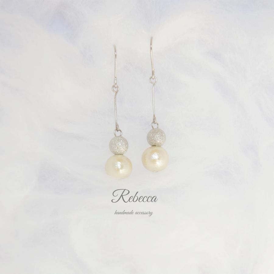 イヤリング 日本製 ノンホールピアス 痛くない 雪だるま コットン