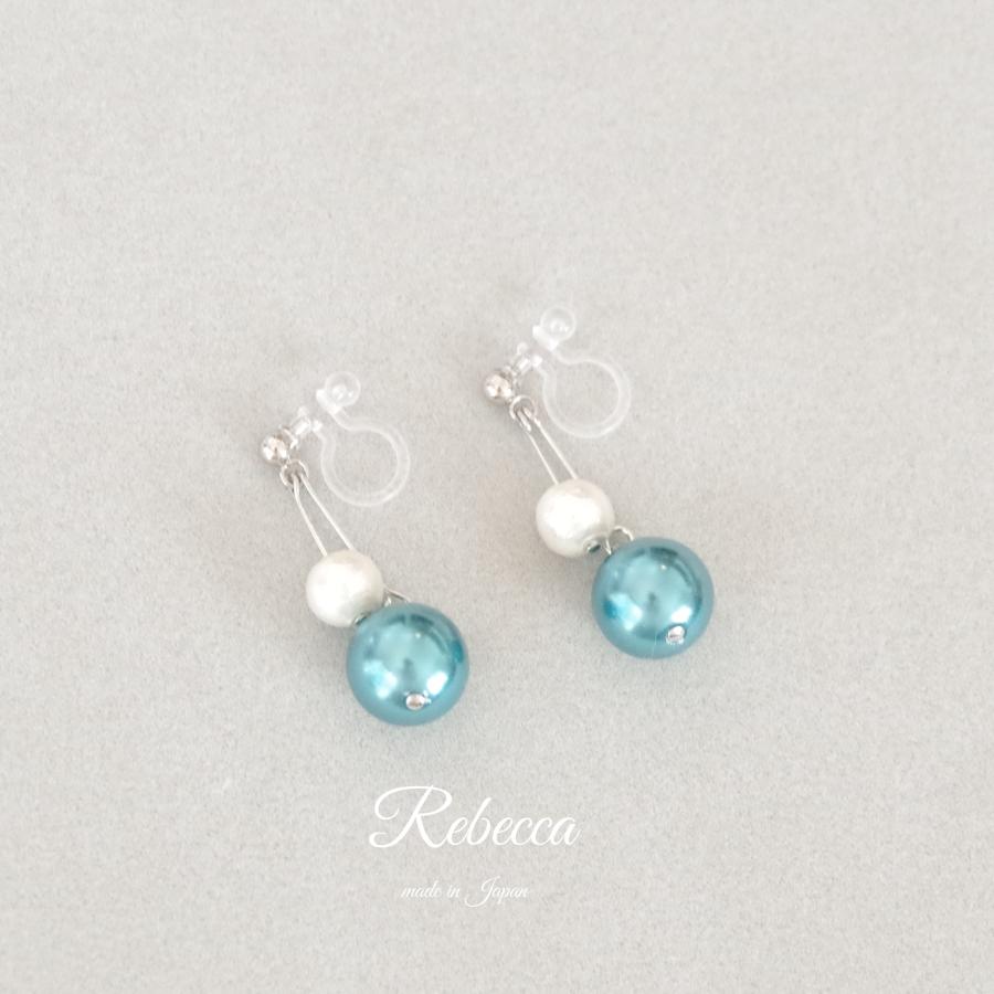 イヤリング 日本製 グリーン コットンパール Wパール : Accessory