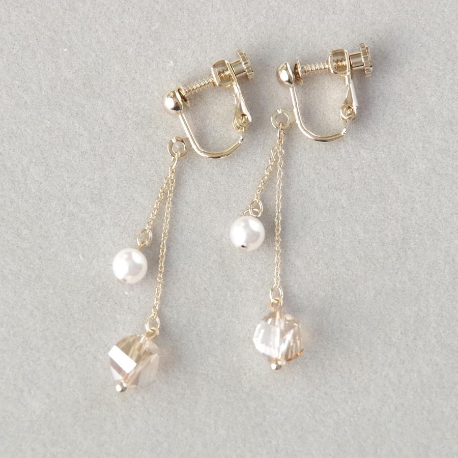 イヤリング 日本製 シャンパンゴールド 40代 50代 : Accessory Rebecca