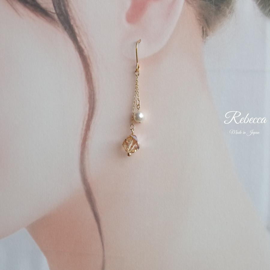ゆきちんさん専用　グロッセジャパン　ゴールドイヤリング イヤリング 日本製 シャンパンゴールド 40代 50代 : Accessory Rebecca
