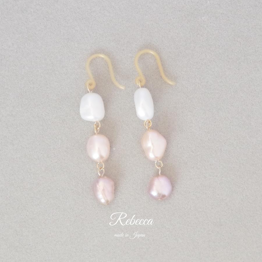 イヤリング 淡水パール ピンク 日本製 30代 40代 50代 : Accessory