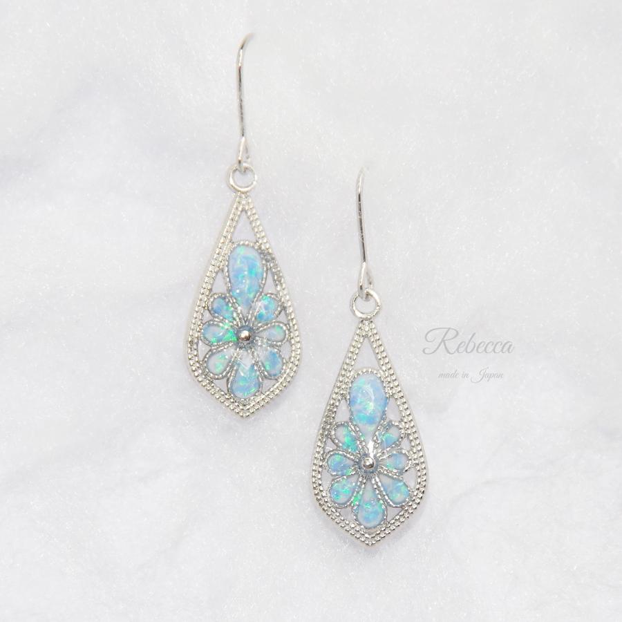 イヤリング 京都オパール フラワー 日本製 30代 40代 50代 : Accessory