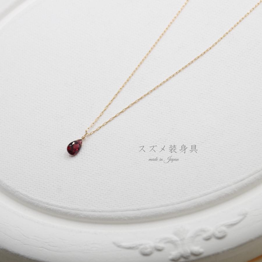 ネックレス ガーネット アレルギー対応 赤 レッド 上品 可愛い