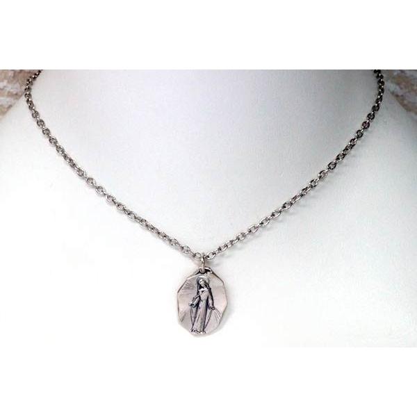 シルバー925 ペンダント ネックレス 不思議のメダイ 聖母 マリア