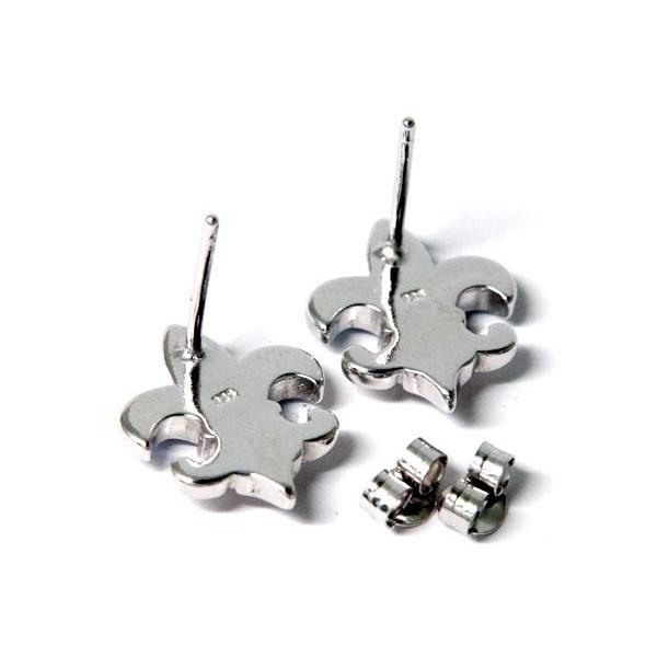 シルバー925 スタッドピアス ブルーオパール 3ポイント装飾 フルール