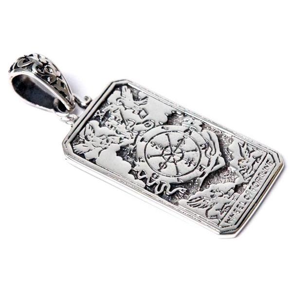 シルバー925 ペンダント ネックレス タロットカード 運命の輪 クロス