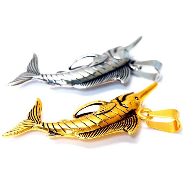 カジキマグロ フィッシュ 魚 ステンレス リアル メンズ ペンダント