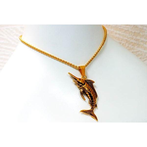 カジキマグロ フィッシュ 魚 ステンレス リアル メンズ ペンダント
