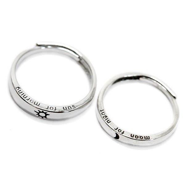 月 太陽 ムーン サン ワンポイント シンプル カップル ウェディング