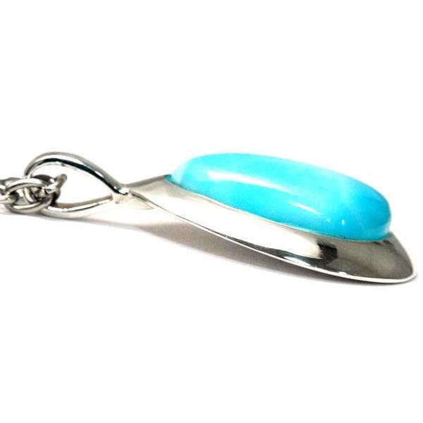 インディアンジュエリー ペンダント ネックレス 天然石 ラリマー ネイティブアメリカン 鏡面仕上げ 雫型 縄 ワイヤー メンズ レディース シルバー925 | Indian Jewelry | 02