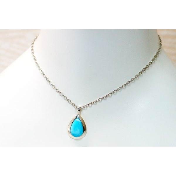 インディアンジュエリー ペンダント ネックレス 天然石 ラリマー ネイティブアメリカン 鏡面仕上げ 雫型 縄 ワイヤー メンズ レディース シルバー925 | Indian Jewelry | 04