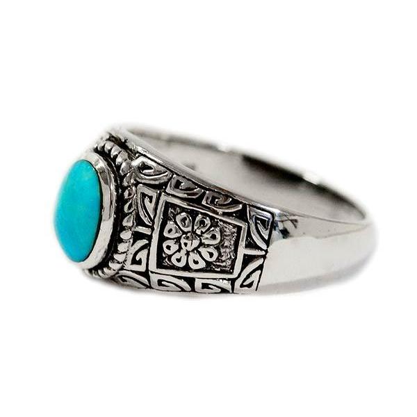 ココペリ 精霊 フラワー 花 ターコイズ インディアンジュエリー リング 指輪 | Indian Jewelry | 01