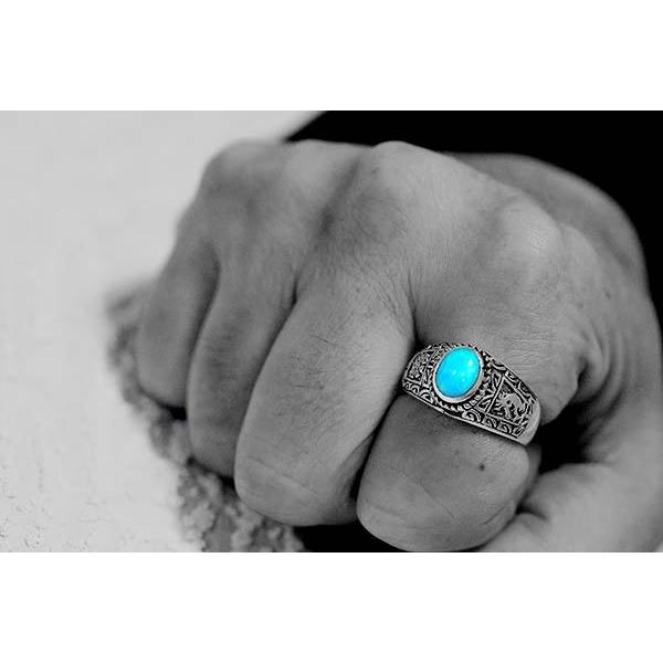 ココペリ 精霊 フラワー 花 ターコイズ インディアンジュエリー リング 指輪 | Indian Jewelry | 03