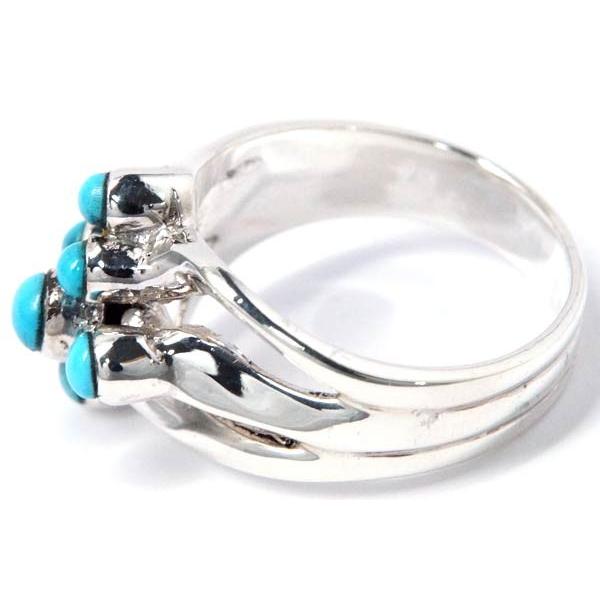 インディアンジュエリー リング 天然石 ターコイズ 6ポイント クロス 十字型 メンズ シルバー925 | Indian Jewelry | 02