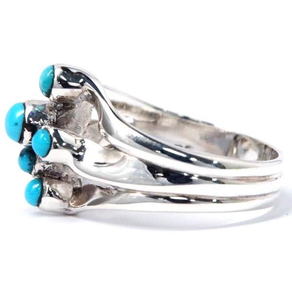 インディアンジュエリー リング 天然石 ターコイズ 6ポイント クロス 十字型 メンズ シルバー925 | Indian Jewelry | 03