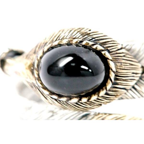 インディアンジュエリー リング フェザー 羽 天然石 ブラックスター ゴールド シルバー925 メンズ | Indian Jewelry | 01