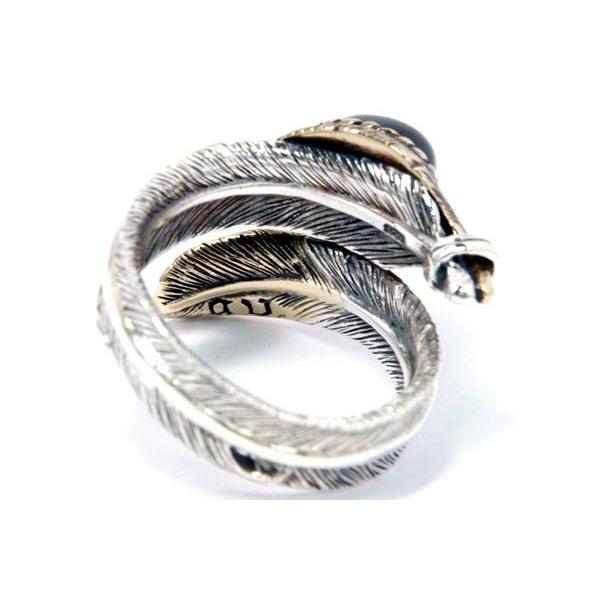 インディアンジュエリー リング フェザー 羽 天然石 ブラックスター ゴールド シルバー925 メンズ | Indian Jewelry | 05