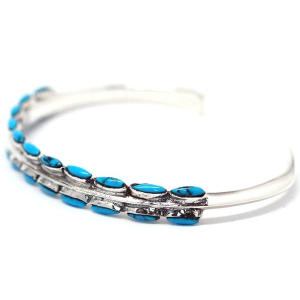 ターコイズ天然石バングル インディアン ジュエリー インディアンジュエリー ネームり グリーン系 ターコイズ バングル 43