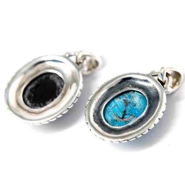 インディアンジュエリー ペンダント ネックレス 天然石 ターコイズ ブラックスター 縄目 メンズ レディース シルバー925 「青/黒」 | Indian Jewelry | 04