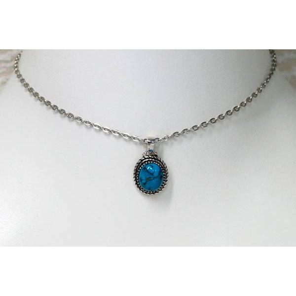 インディアンジュエリー ペンダント ネックレス 天然石 ターコイズ ブラックスター 縄目 メンズ レディース シルバー925 「青/黒」 | Indian Jewelry | 05